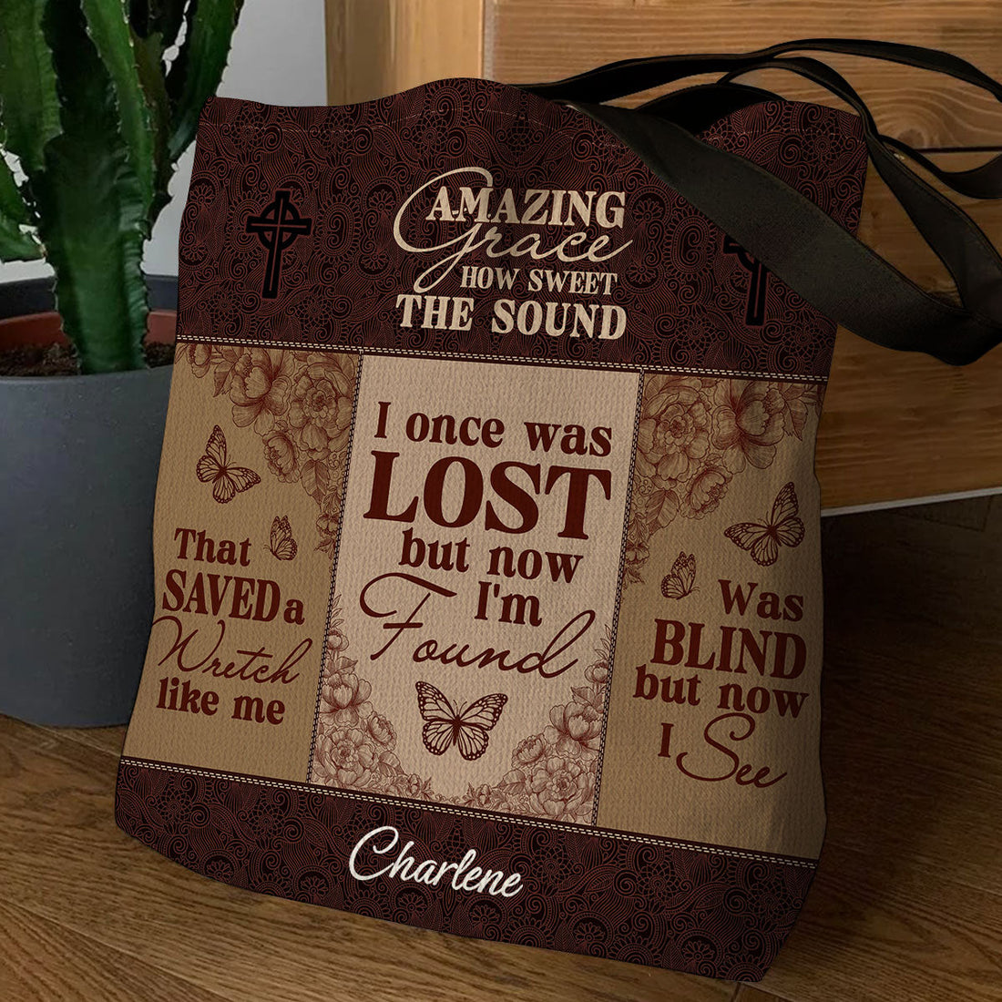 Jesuspirit| Personalized Christian Tote Bag | Amazing Grace How Sweet The Sound TBM739