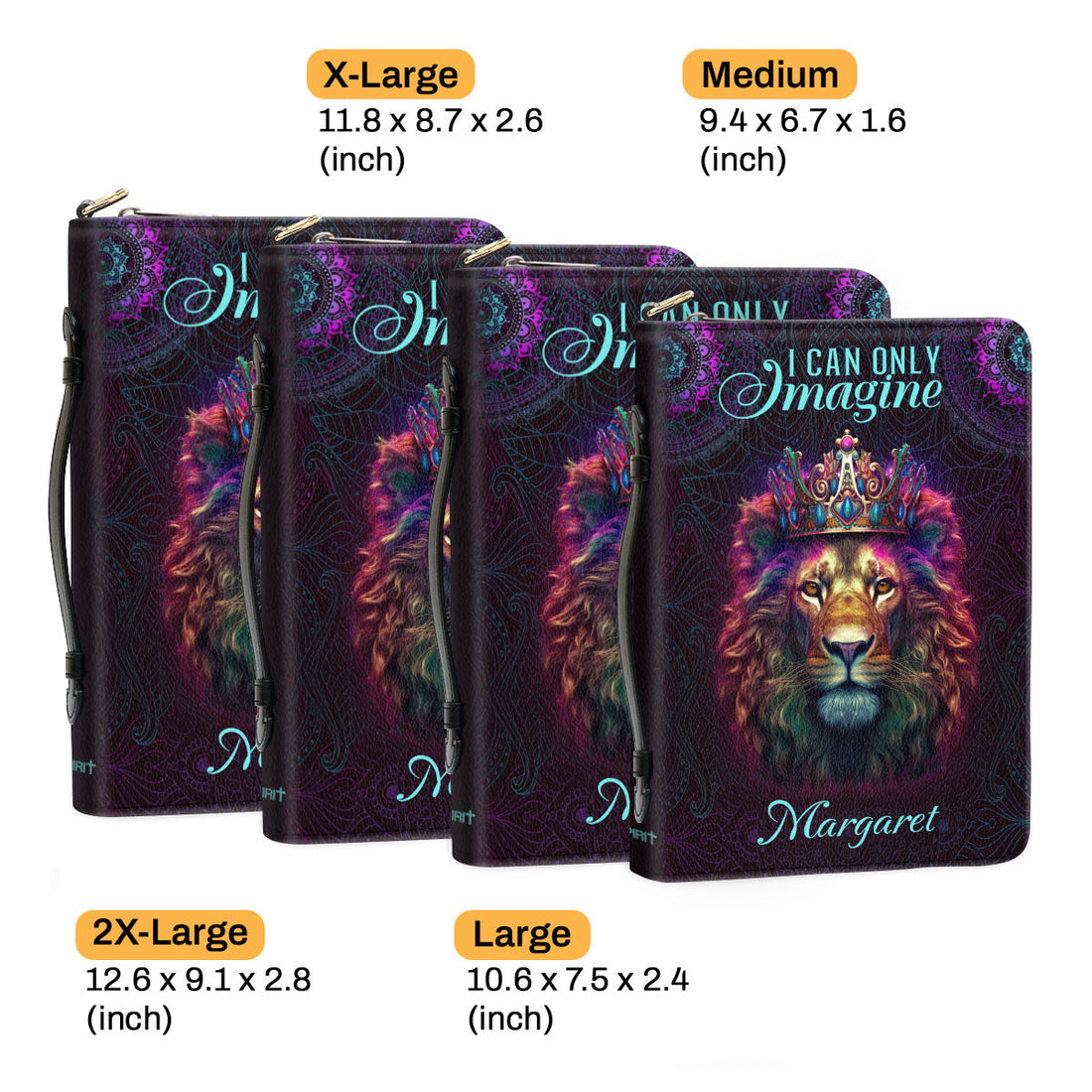 Jesuspirit | Personalized Bible Cover With Handle | Spiritual Gift For Christian People | Lion I Can Only Imagine BCM736