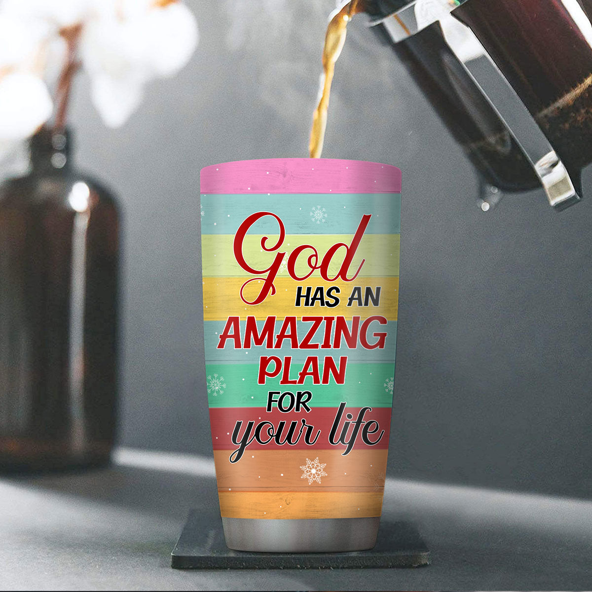 GOD Has An Amazing Plan For Your Life - Personalized Stainless Steel Tumbler 20oz NUH187
