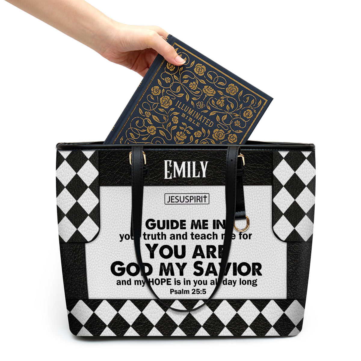 Guide Me In Your Truth - Personalized Large Leather Tote Bag NUHN302