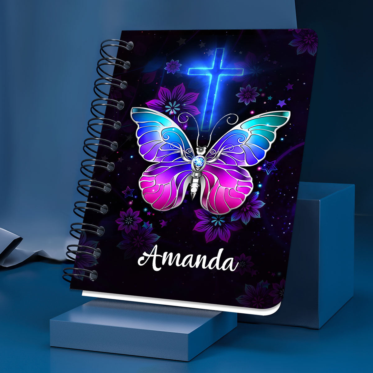 Jesuspirit | Cross And Butterfly | 1 Corinthians 16:14 | Let All That You Do Be Done In Love | Personalized Spiral Journal SJH707