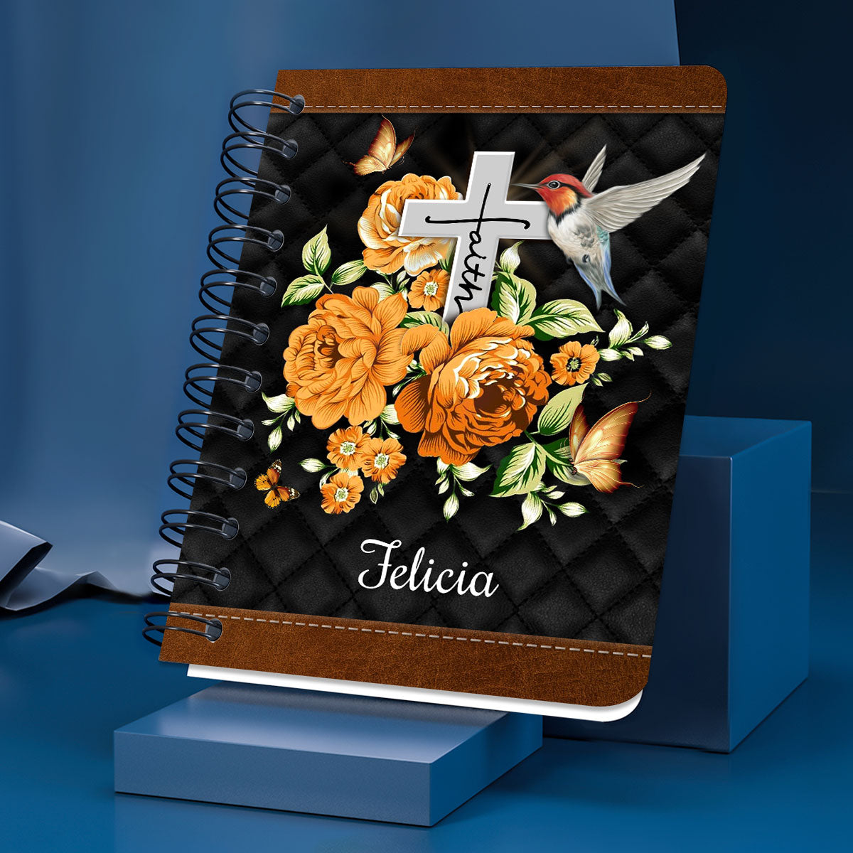 Beautiful Personalized Spiral Journal - I Will Bless The Lord At All Times NUH430