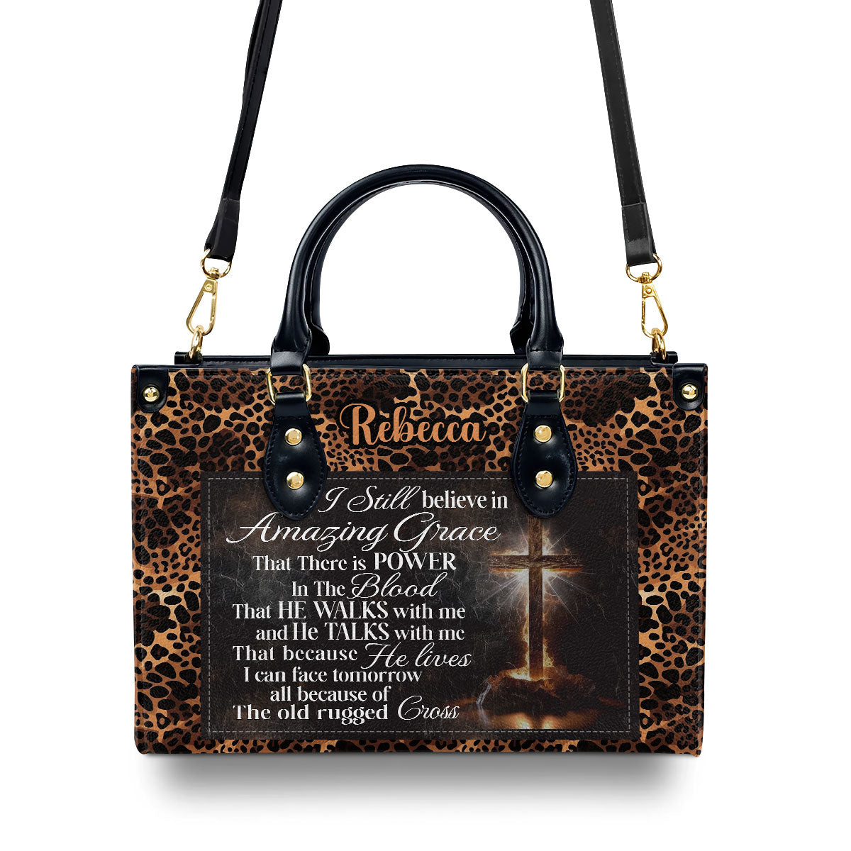 Jesuspirit | Personalized Leather Handbag With Zipper | I Still Believe In Amazing Grace LHBM744