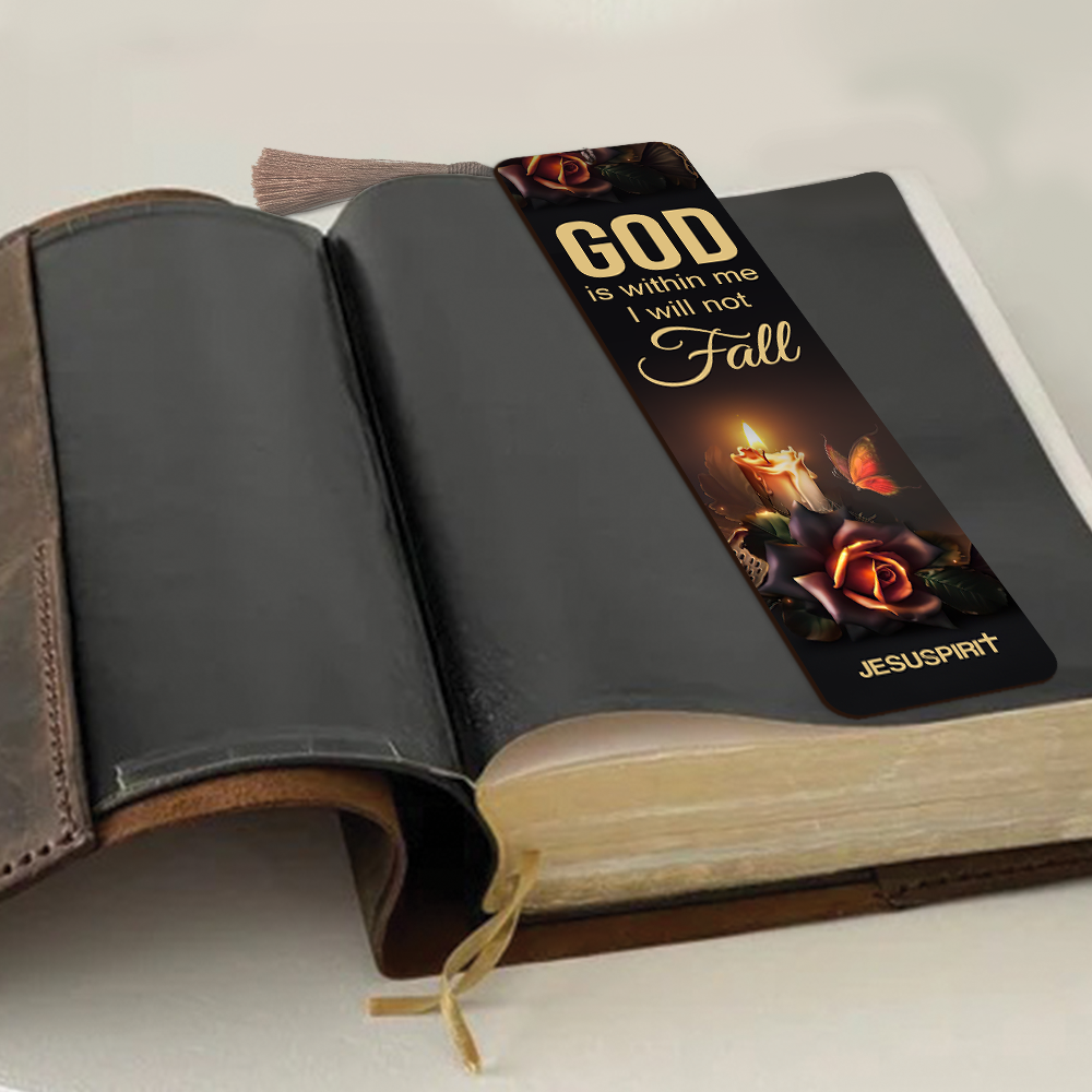 God Is Within Me, I Will Not Fall - Personalized Wooden Bookmarks BM25