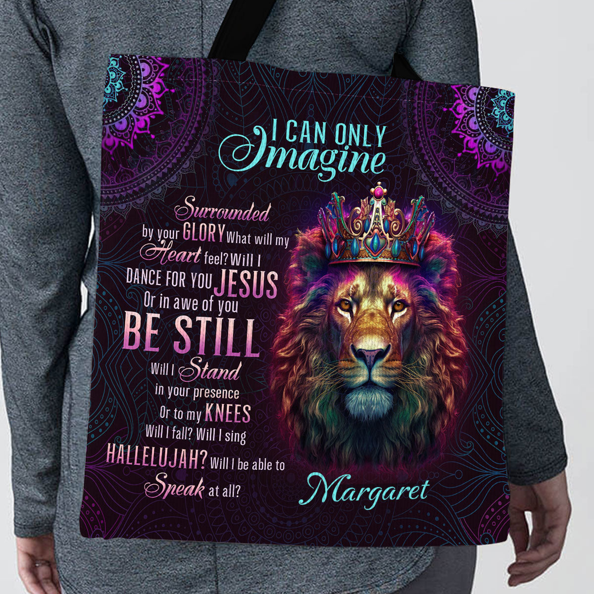 Jesuspirit| Personalized Christian Tote Bag | Lion I Can Only Imagine TBM736