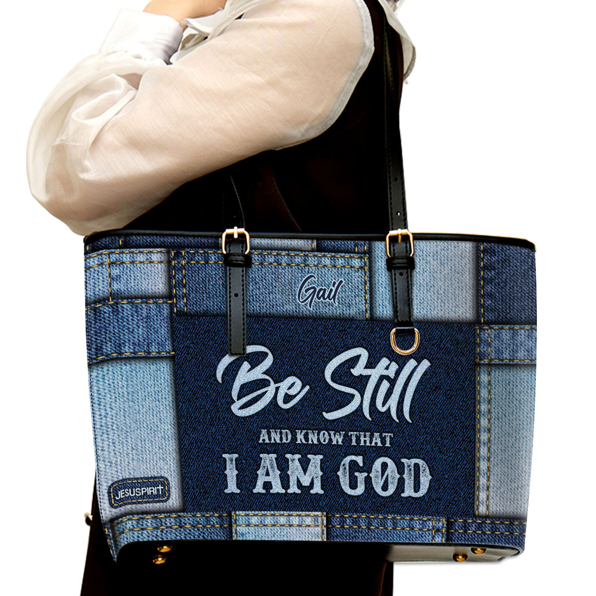 Be Still And Know That I Am God - Special Large Leather Tote Bag HN06