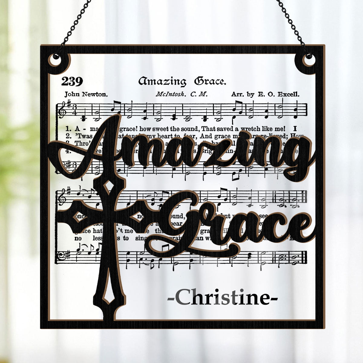 Amazing Grace | Personalized Window Hanging Suncatcher JSWHSCPT1611M