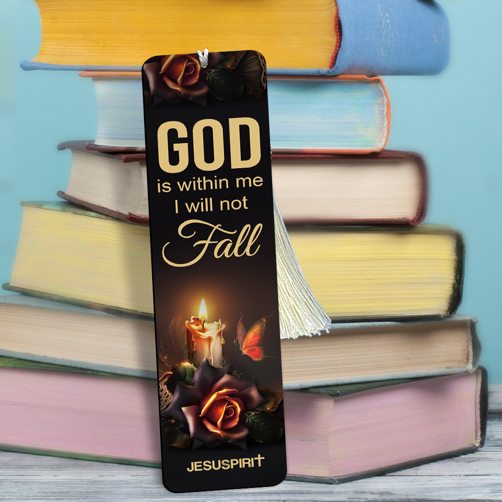 God Is Within Me, I Will Not Fall - Personalized Wooden Bookmarks BM25