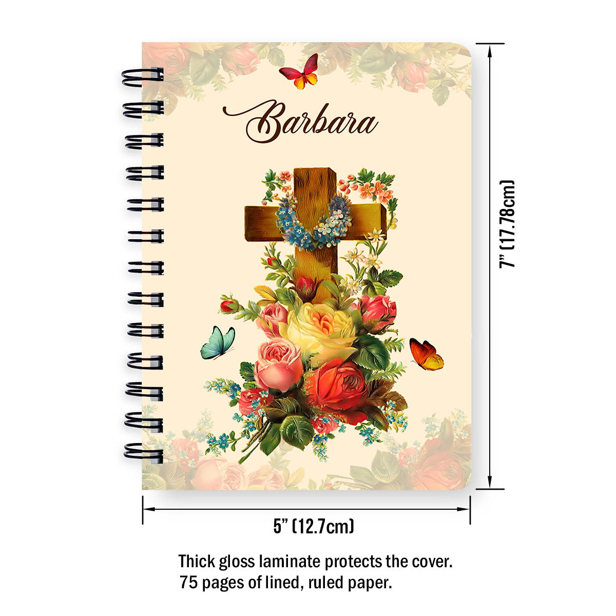 Jesuspirit | Personalized Flower Spiral Journal | Roses And Flower | A Precious Child Of God SJM705