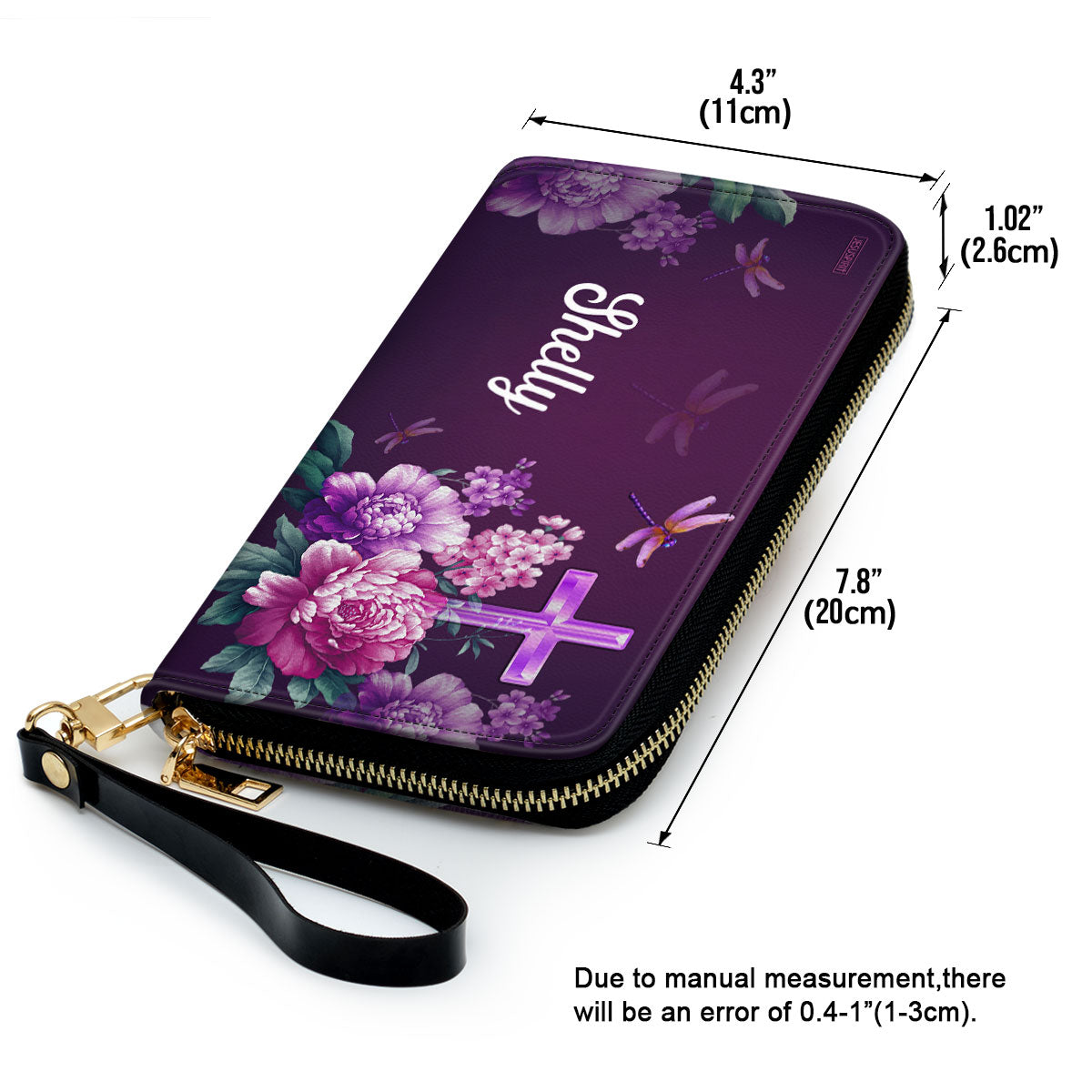 Jesuspirit | Gift For Religious Woman | I Will Bless The Lord At All Times | Psalm 34:1 | Personalized Flower Leather Clutch Purse CPH24H