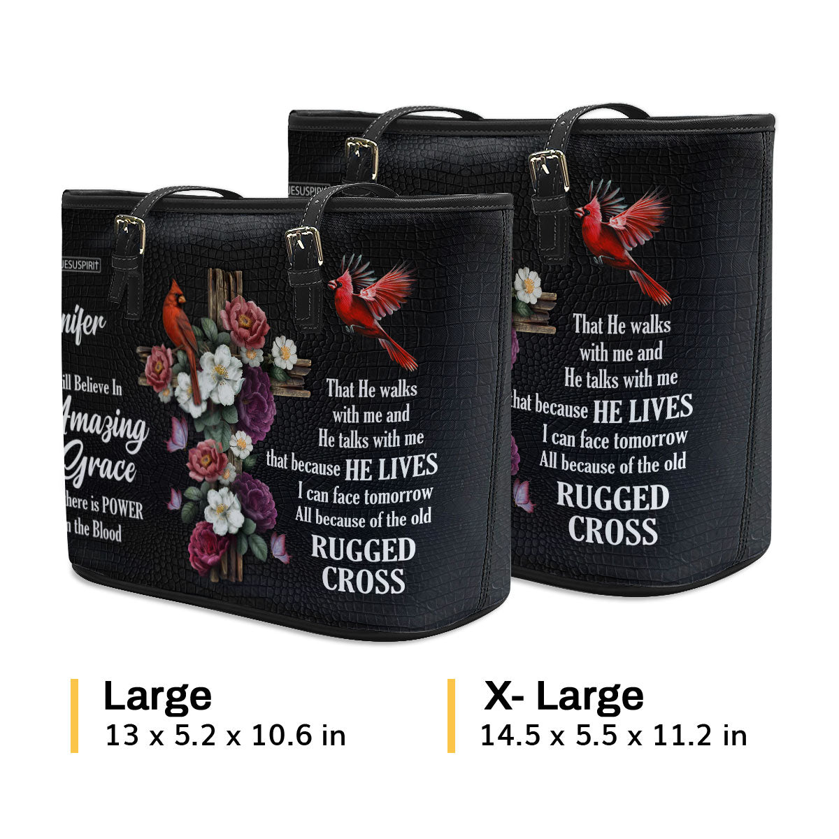 I Still Believe In Amazing Grace - Adorable Large Leather Tote Bag NUH435