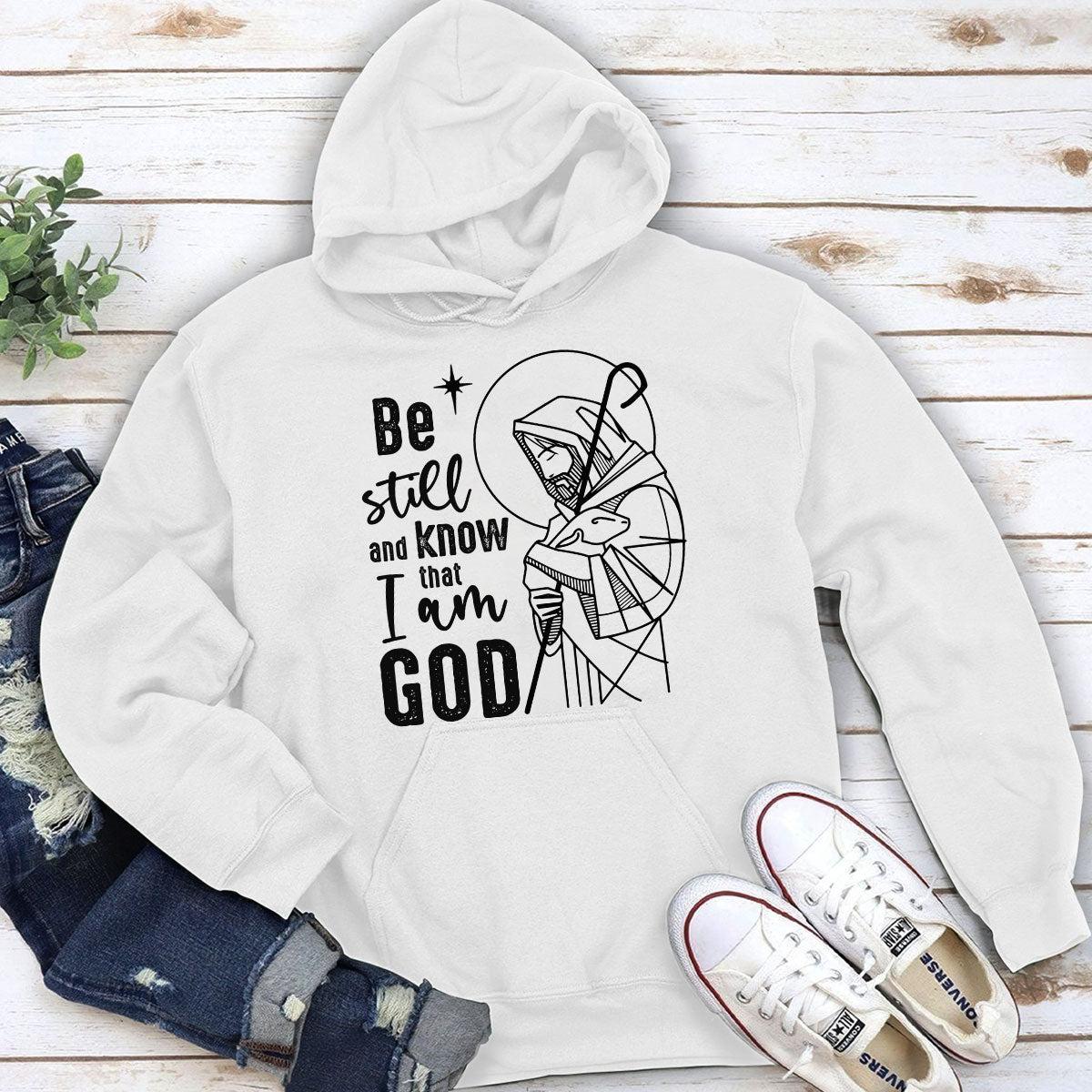 Beautiful Christian Unisex Hoodie - Be Still And Know That I Am God HM357