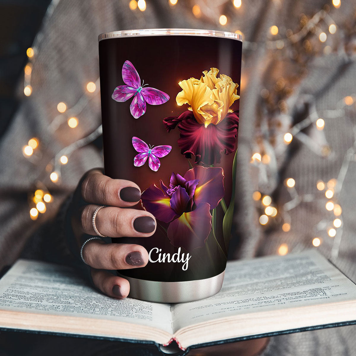 Beautiful Personalized Flower Stainless Steel Tumbler 20oz - Bless The Lord O My Soul NUH335