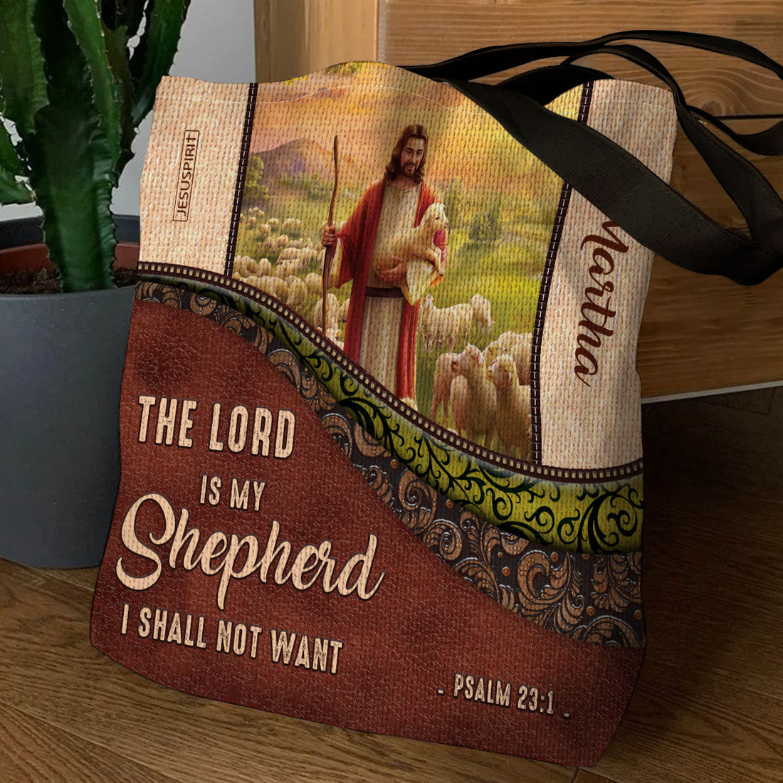 Must-Have Personalized Tote Bag - The Lord Is My Shepherd, I Shall Not Want NUM301