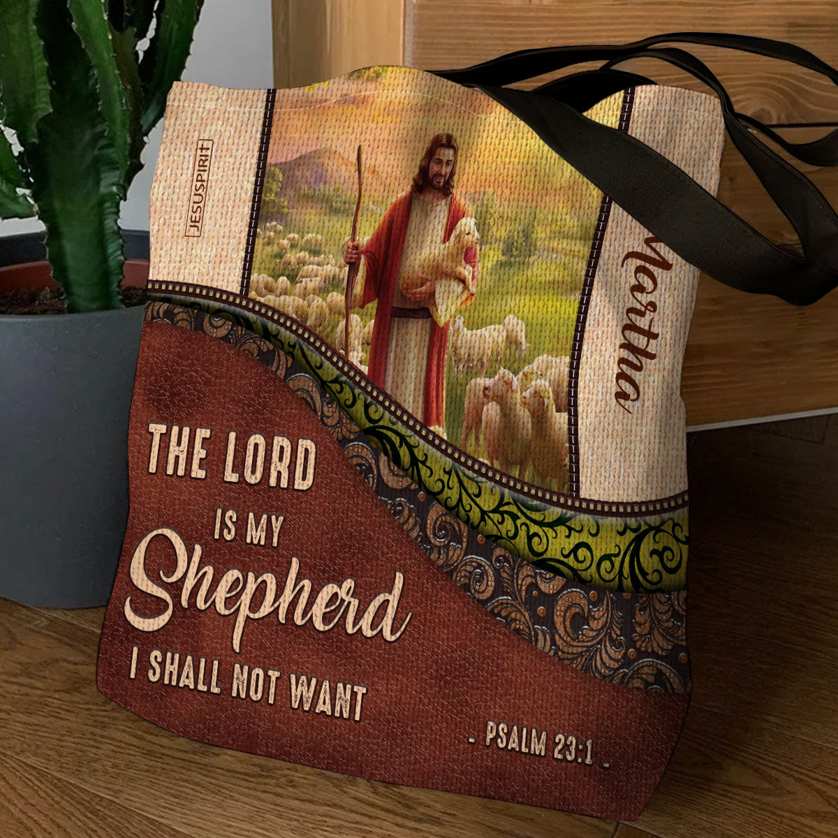 Must-Have Personalized Tote Bag - The Lord Is My Shepherd, I Shall Not Want NUM301