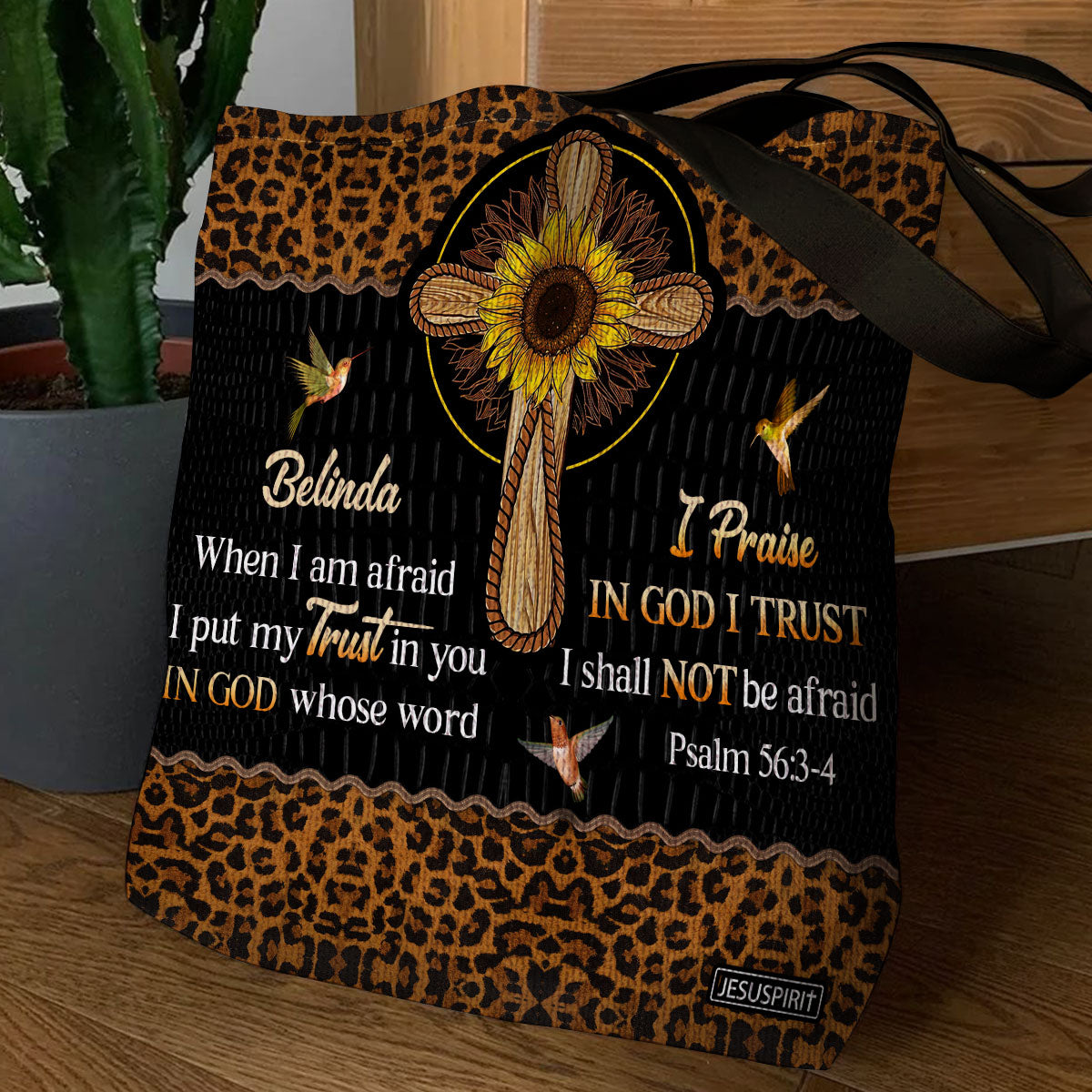 Stunning Personalized Tote Bag - In God, Whose Word I Praise NUM434