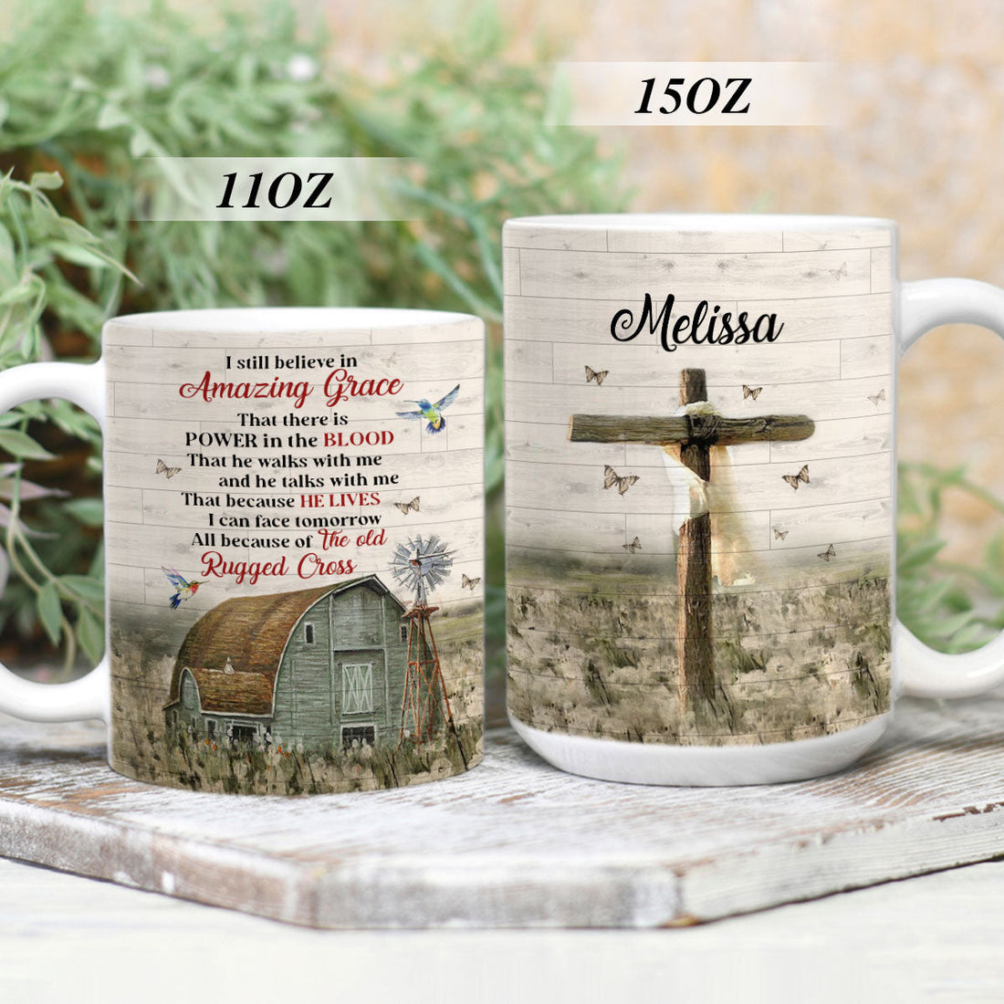 Stunning Personalized White Ceramic Mug - There Is Power In The Blood NUHN145F