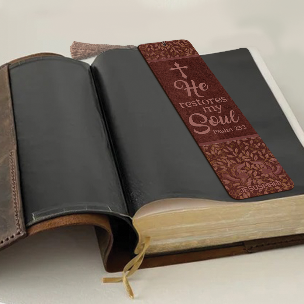 Unique Personalized Wooden Bookmarks - He Restores My Soul BM06