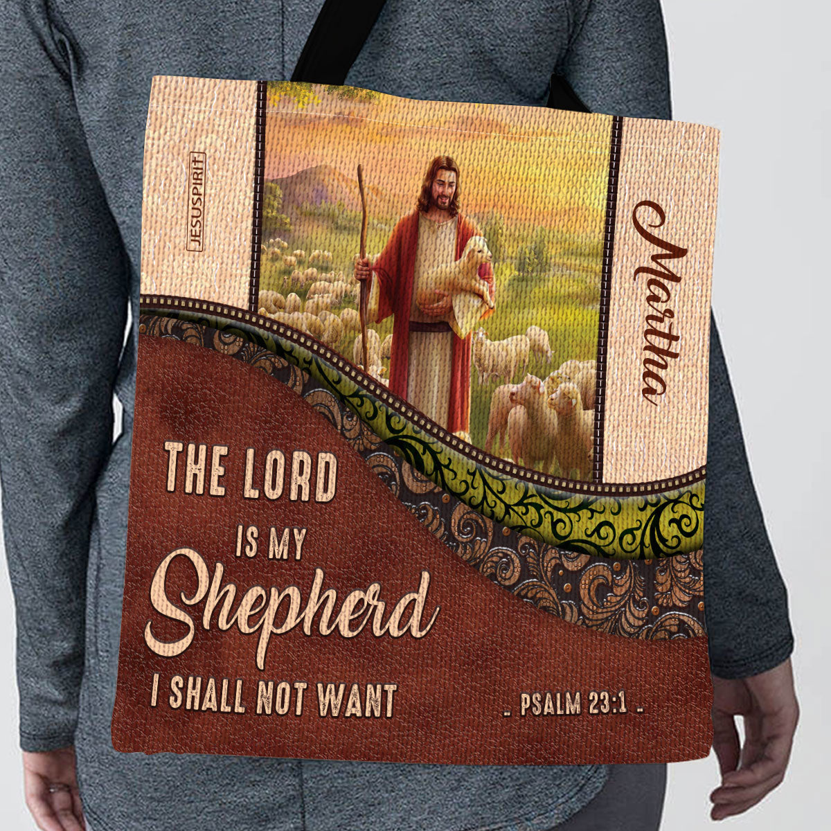 Must-Have Personalized Tote Bag - The Lord Is My Shepherd, I Shall Not Want NUM301