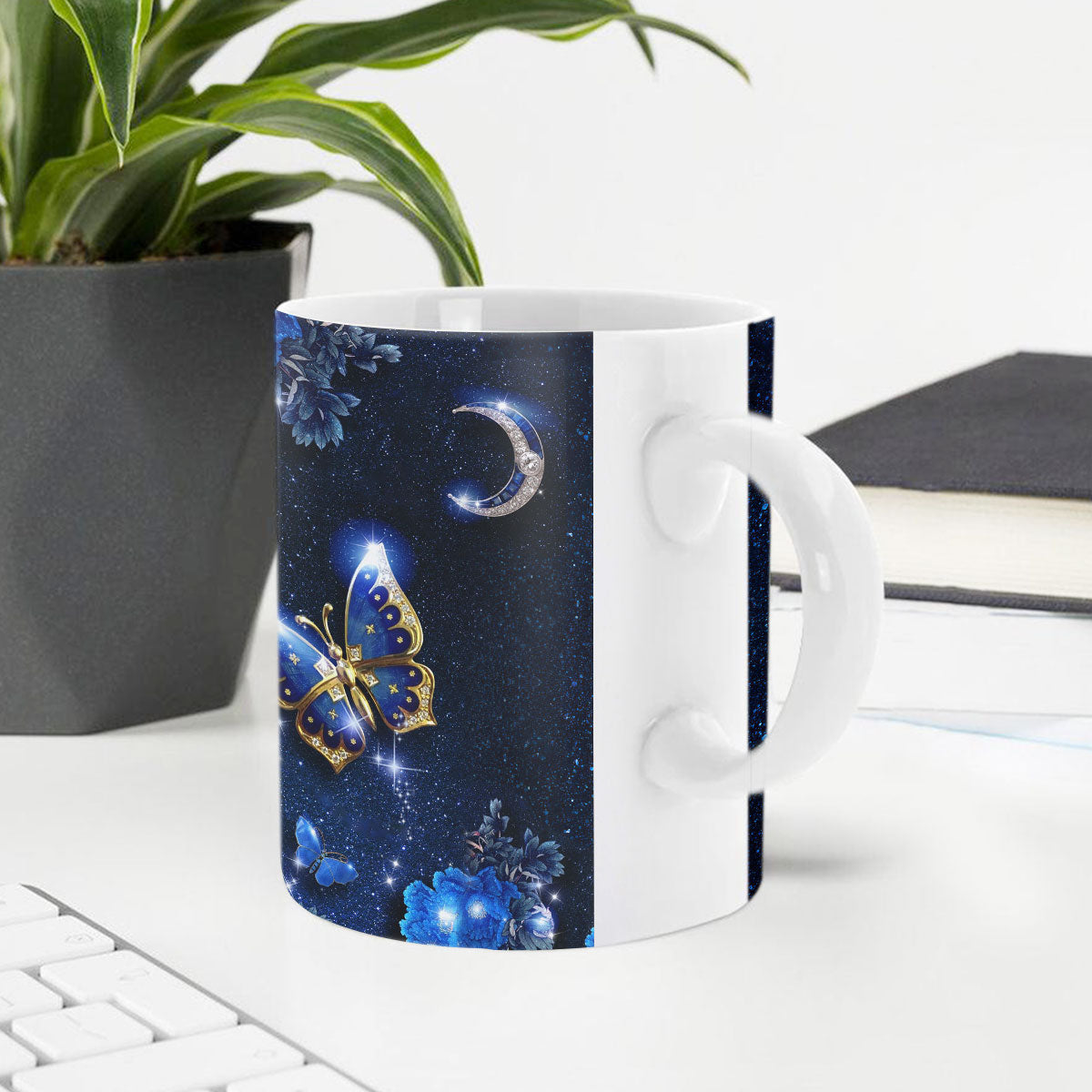 Elegant Personalized Butterfly White Ceramic Mug - You Are Wonderfully Made NUA167