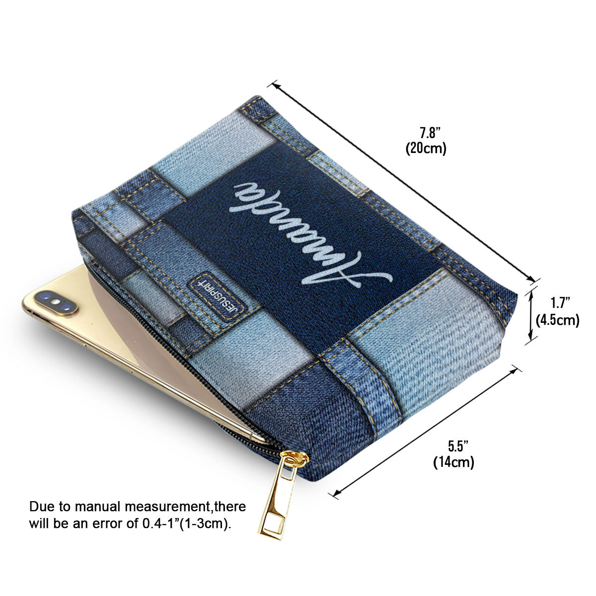 Jesuspirit | Psalm 46:10 | Personalized Zippered Leather Pouch | Spiritual Gift For Christian Mom | Be Still And Know That I Am God HN06