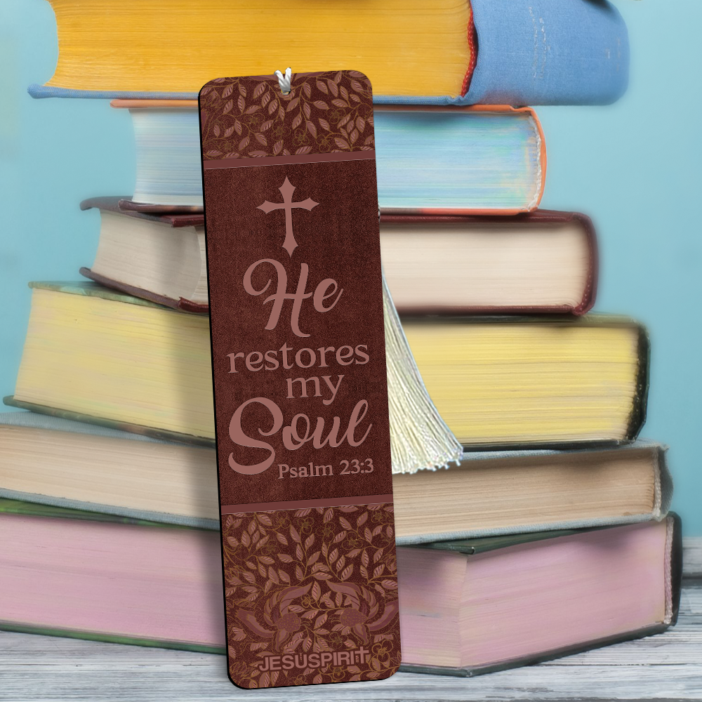 Unique Personalized Wooden Bookmarks - He Restores My Soul BM06