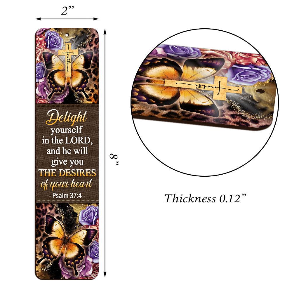 Delight Yourself In The Lord - Lovely Personalized Wooden Bookmarks MH23